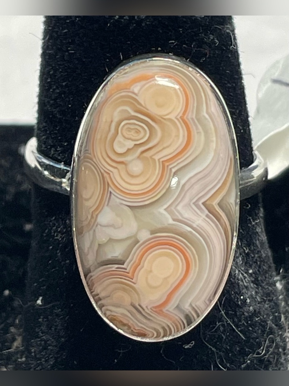 Crazy lace agate ring